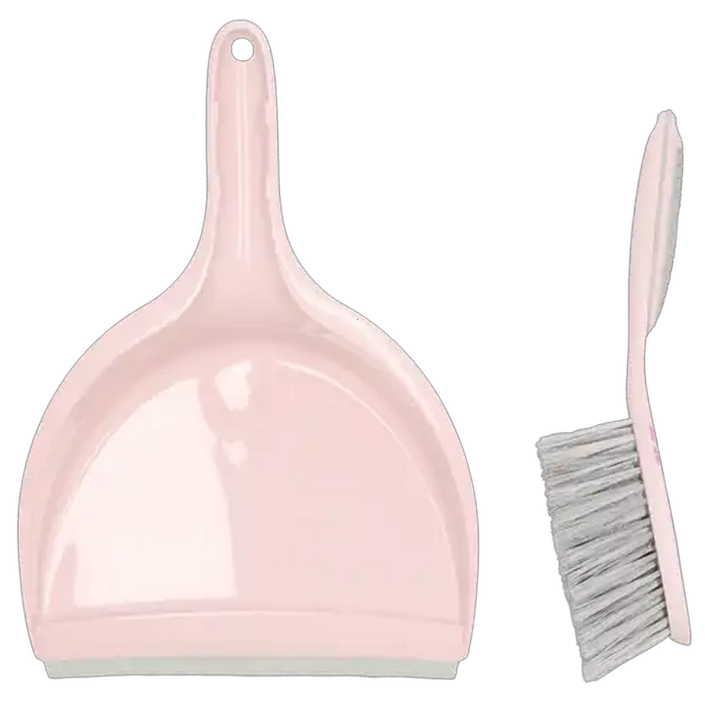 Image of M-Home Pink Deco Plastic Dustpan & Brush Set