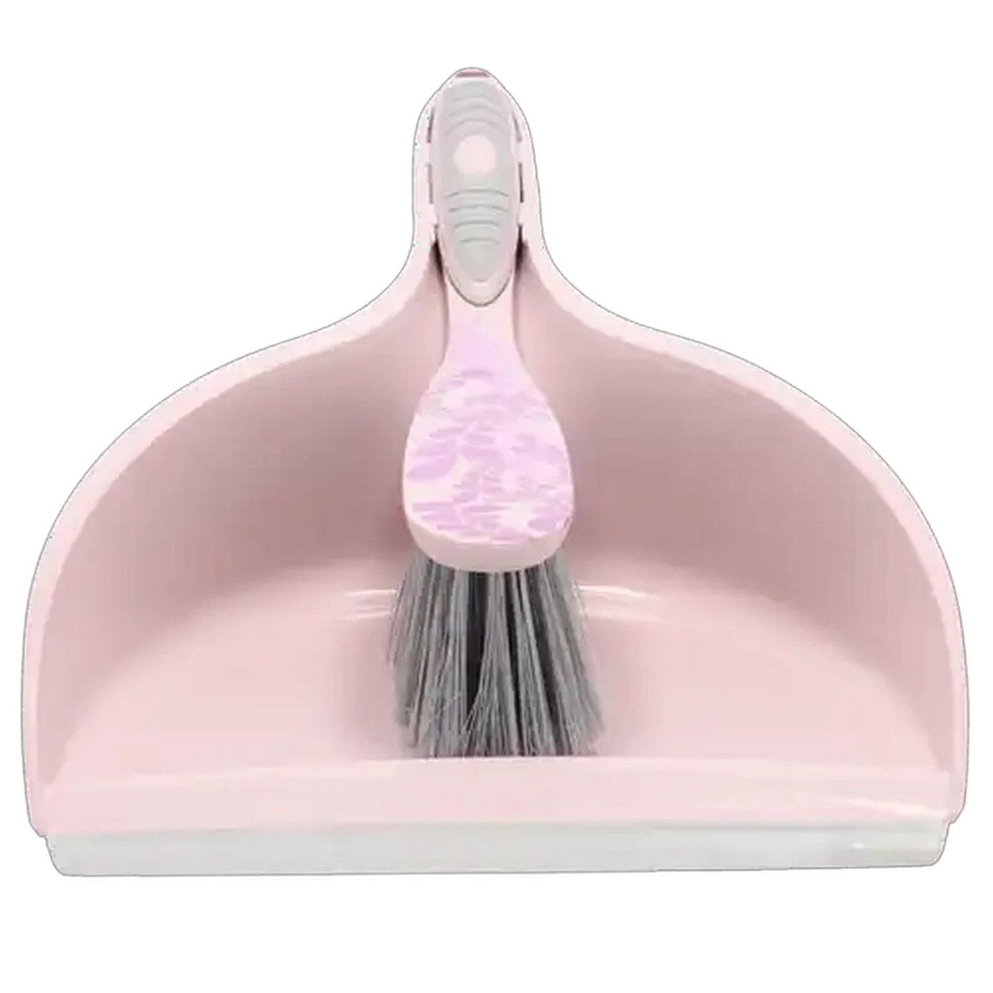 Image of M-Home Pink Deco Plastic Dustpan & Brush Set
