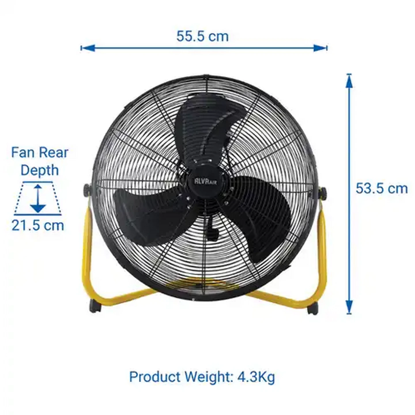 Image of Alva Air Black Industrial Stand Fan 110W (45cm)