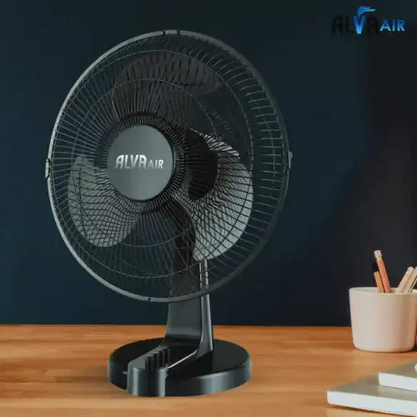 Image of Alva Air Black Plastic Desk Fan 35W (30cm)