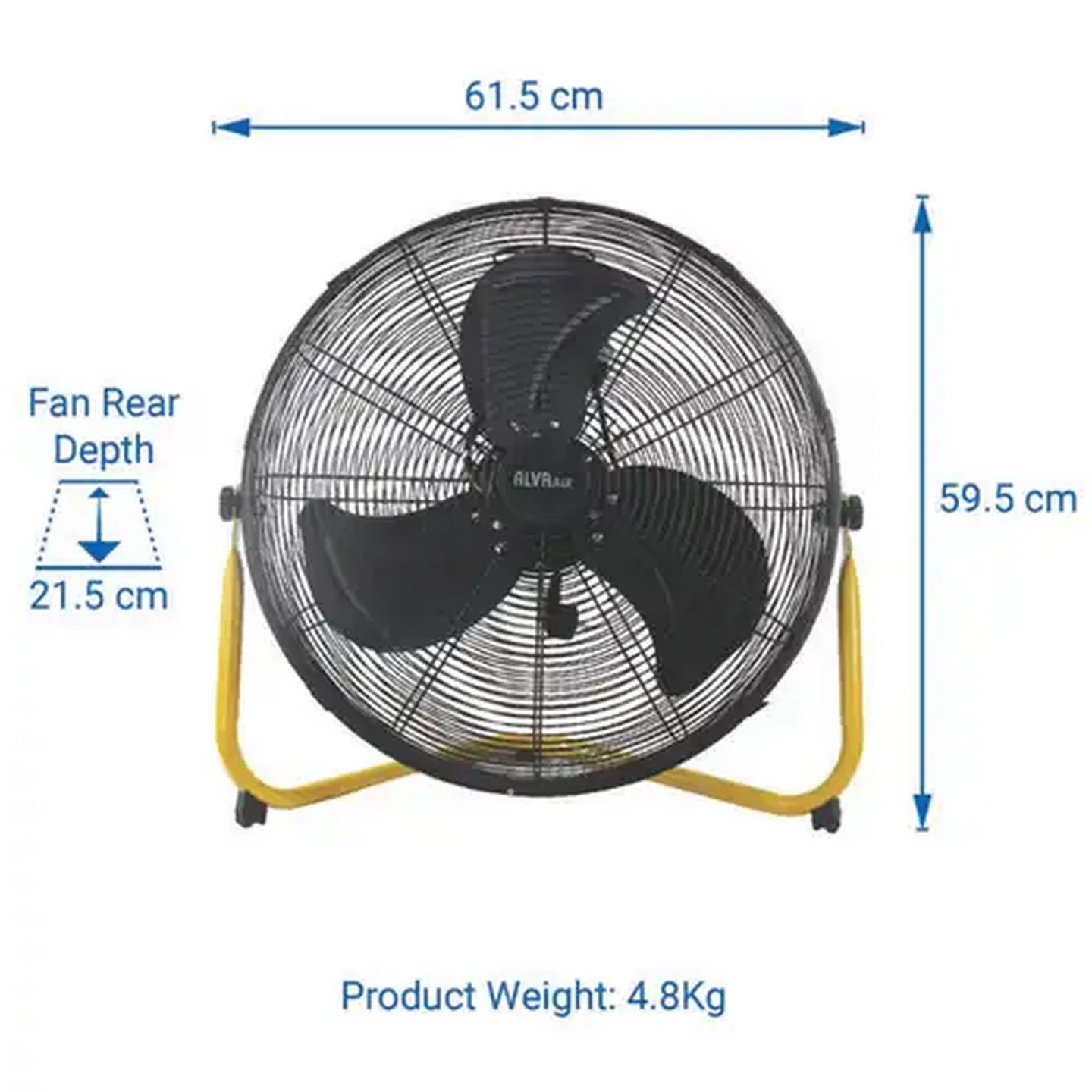 Image of Alva Air Black Industrial Stand Fan 160W (50cm)