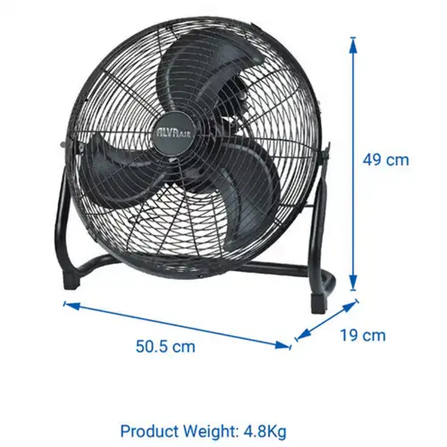 Image of Alva Air Black High-Velocity Floor Fan 100W (40cm)