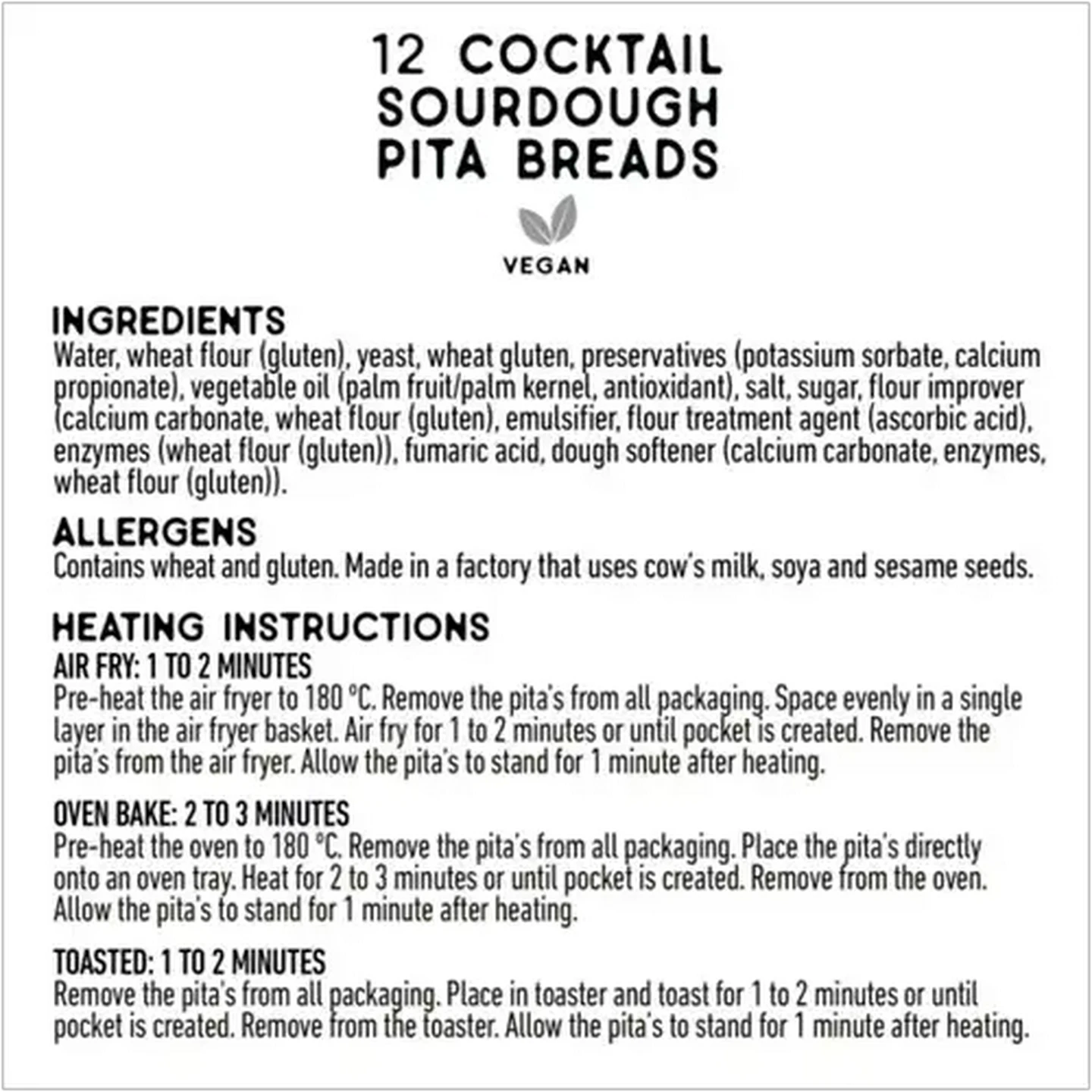 Image of The Bakery Sourdough Cocktail Pita 12-Pack 