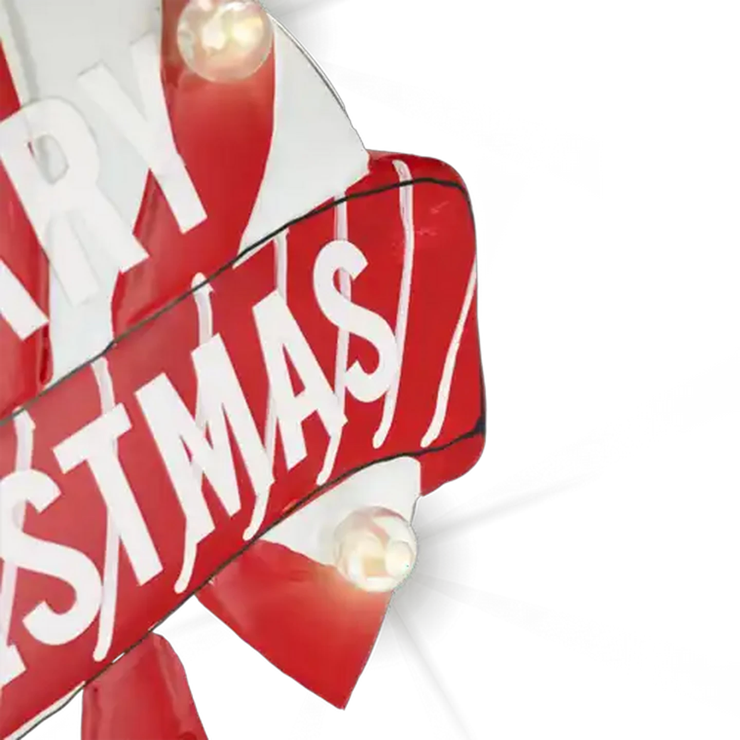 Image of Freestanding Battery-Operated Metal Marque Christmas Lollipop Sign with Lights 55.5cm