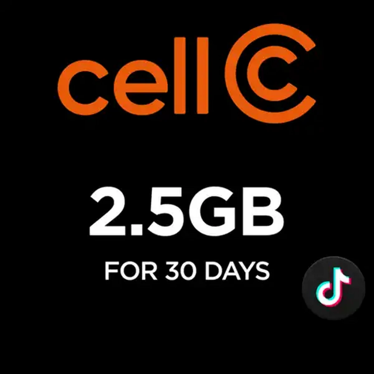 Shoprite ZA | Cell C 2.5GB Tik-Tok Social Bundle Data Direct Top-Up (30 ...
