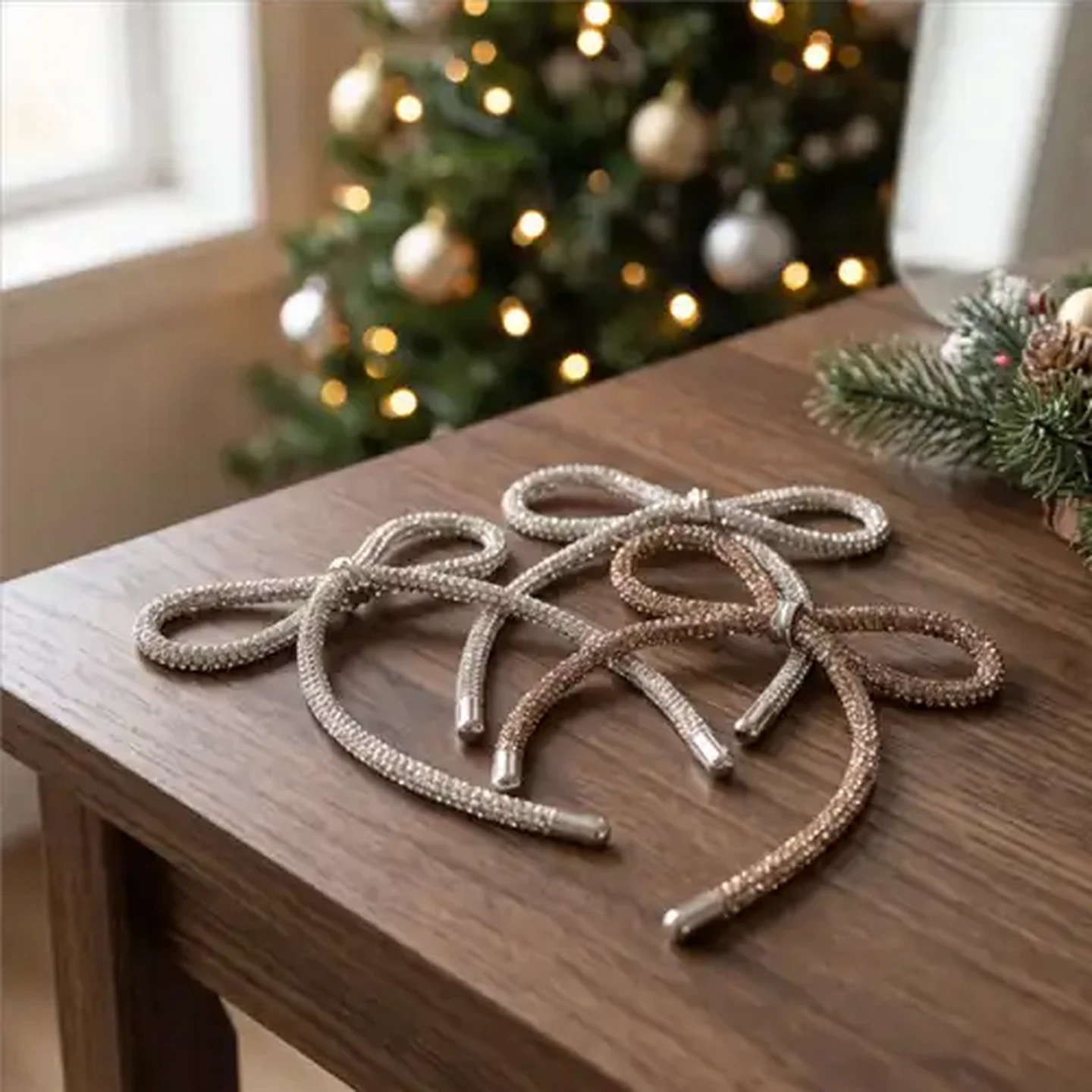 Image of Santa's Choice Diamond Bow Christmas Tree Decorations 6-Pack