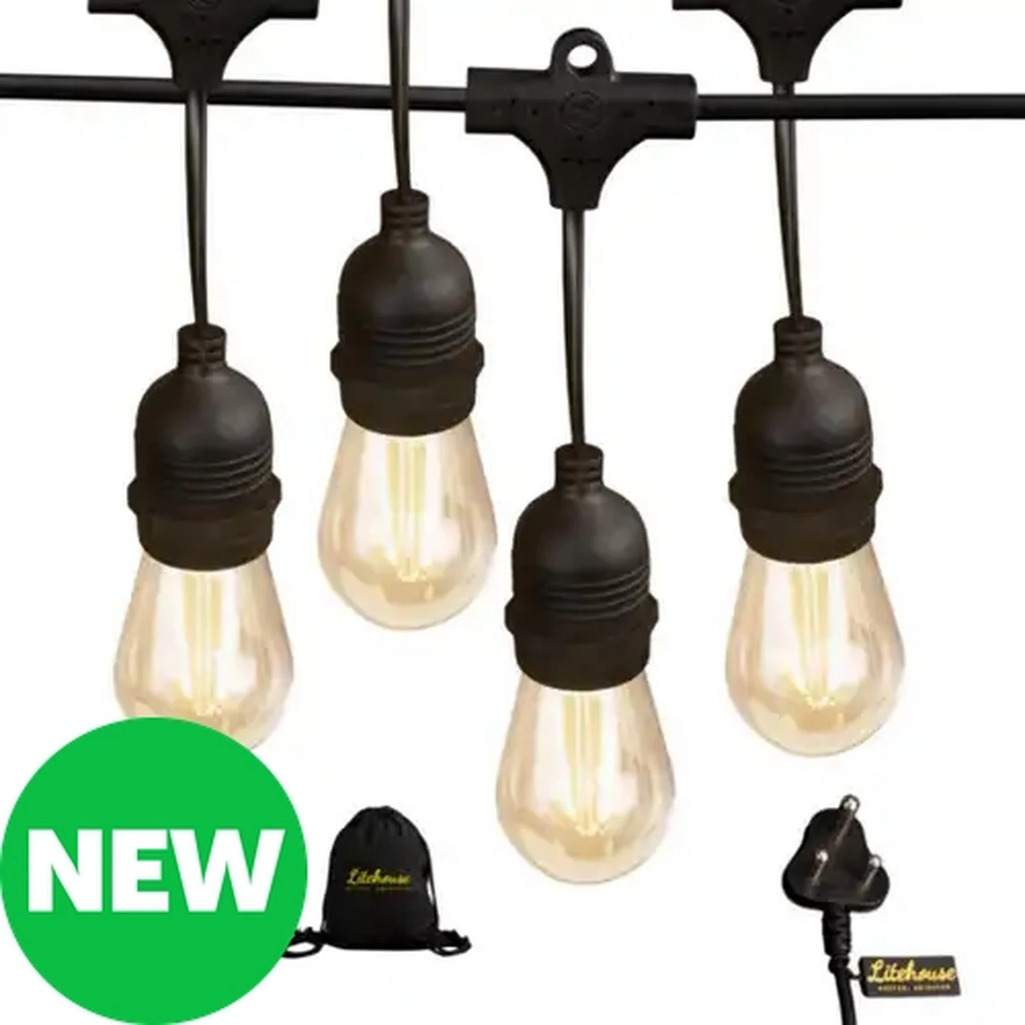 Image of Litehouse Festoon Plug-In String Lights 15m