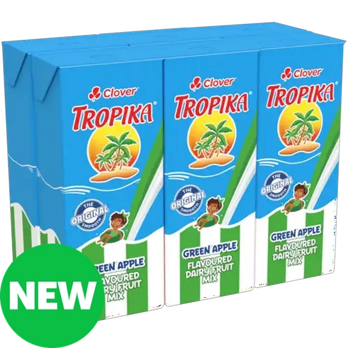 Image of Clover Tropika Green Apple Flavoured Dairy Fruit Mix 6 x 200ml 
