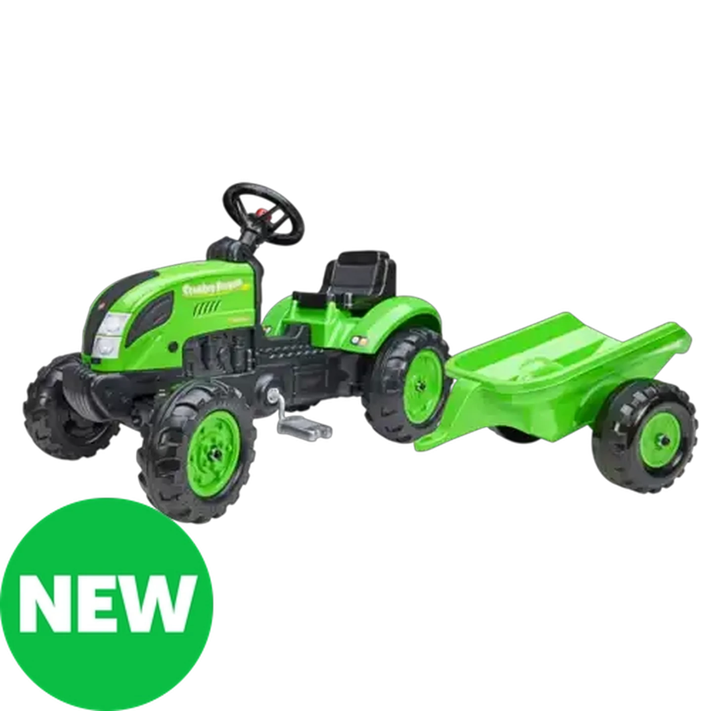 Image of Falk Green Country Farmer Pedal Tractor With Trailer