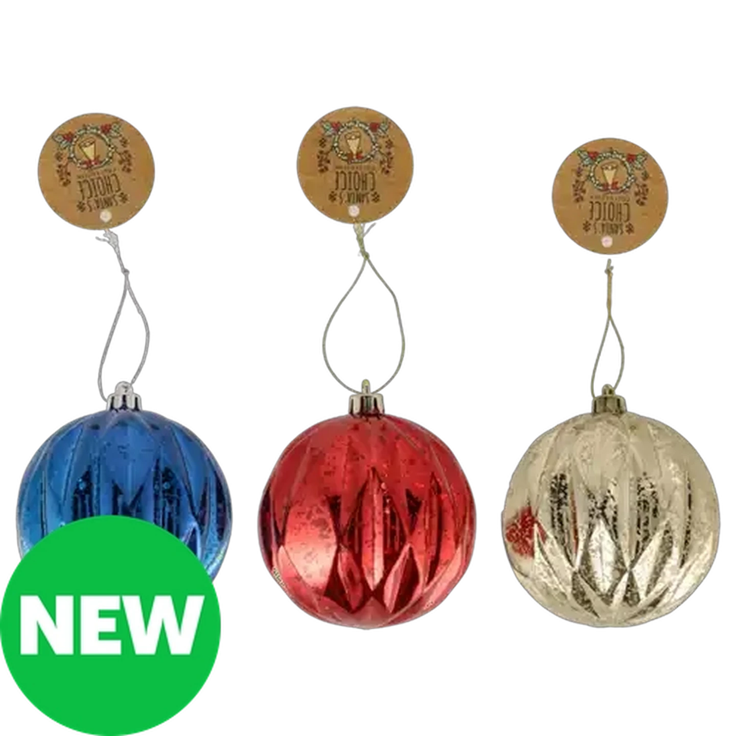 Image of Santa's Choice Christmas Baubles 100mm (Colour May Vary)