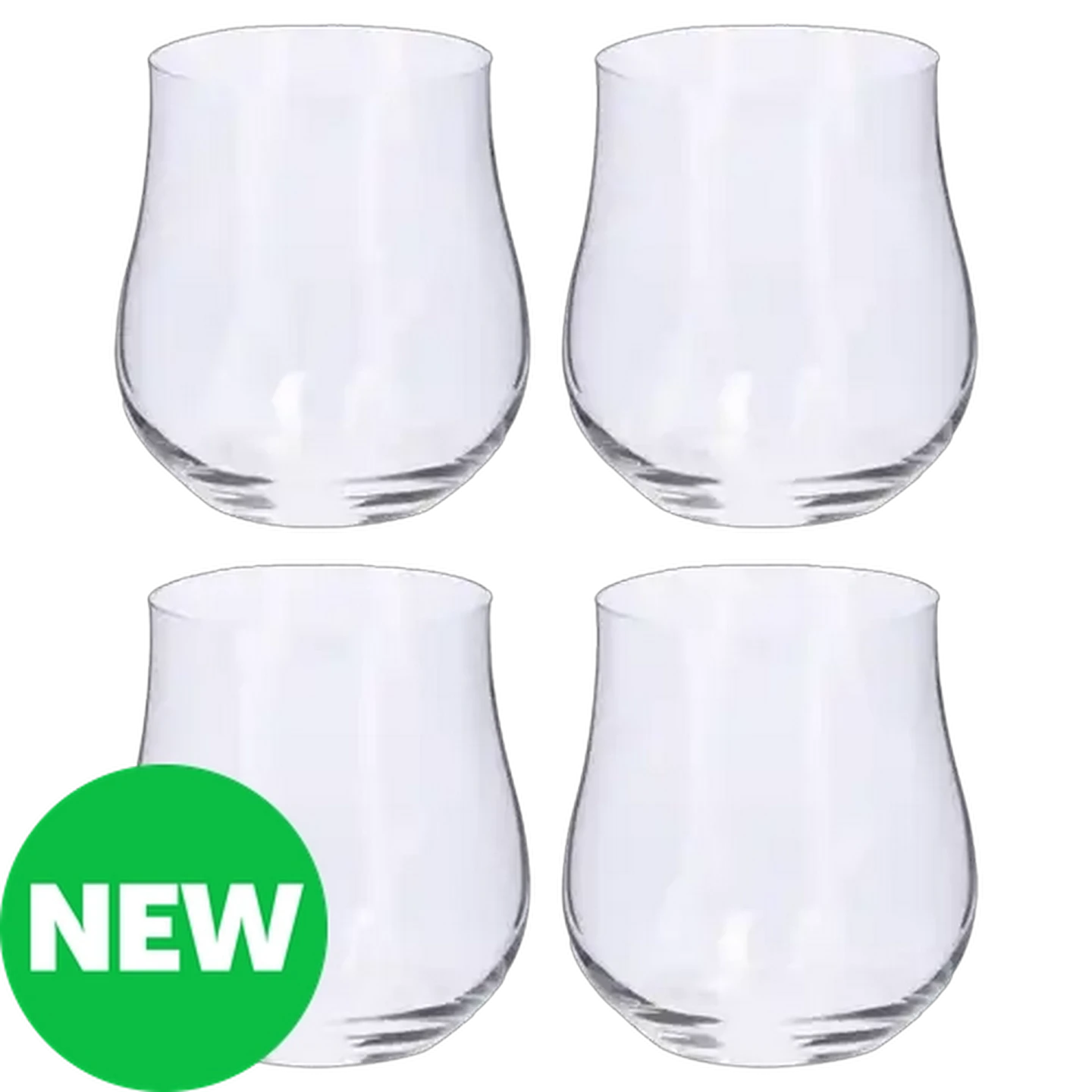 Image of Tulipa Bohemia Crystal Stemless Red Wine Glasses 350ml 4-Pack