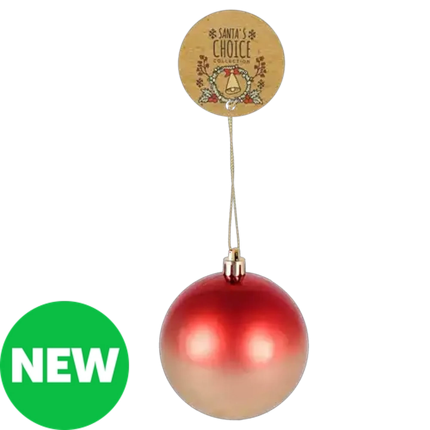Image of Santa's Choice Red & Gold Ombre Christmas Baubles 80mm
