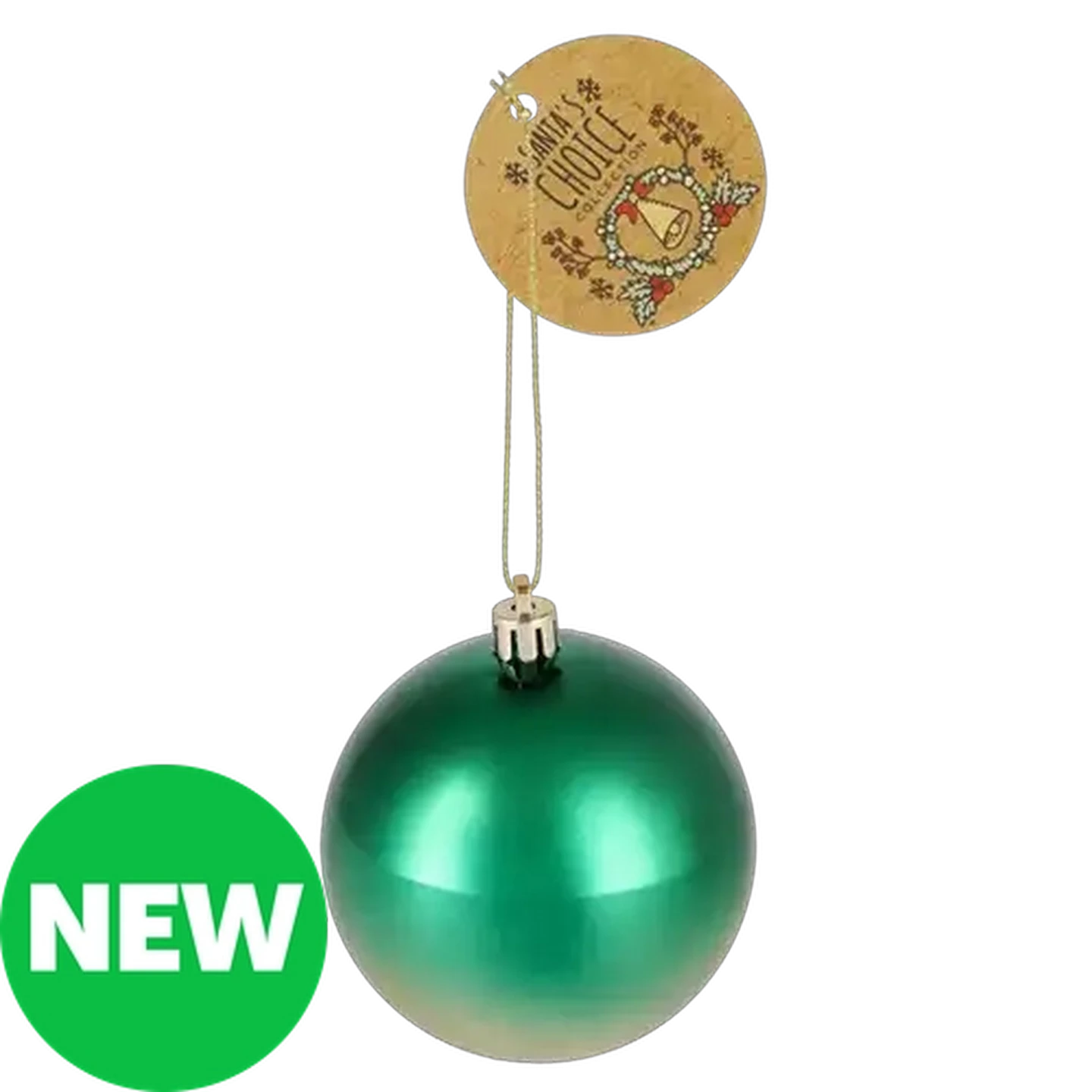 Image of Santa's Choice Green & Gold Ombre Christmas Baubles 80mm