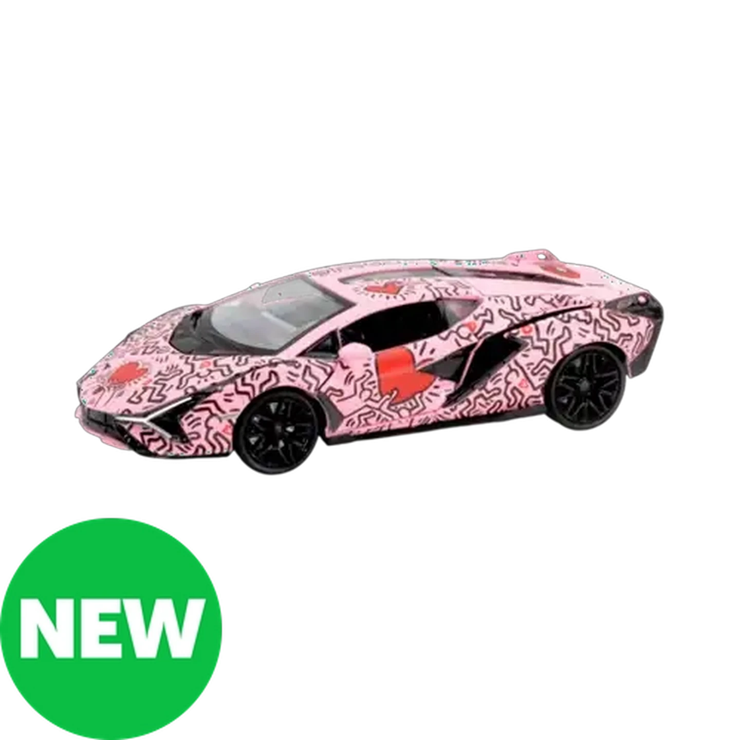 RMZ Hobby Pink Lamborghini Sián FKP 37 x Keith Haring Car 1:32 Scale (Love Heart)