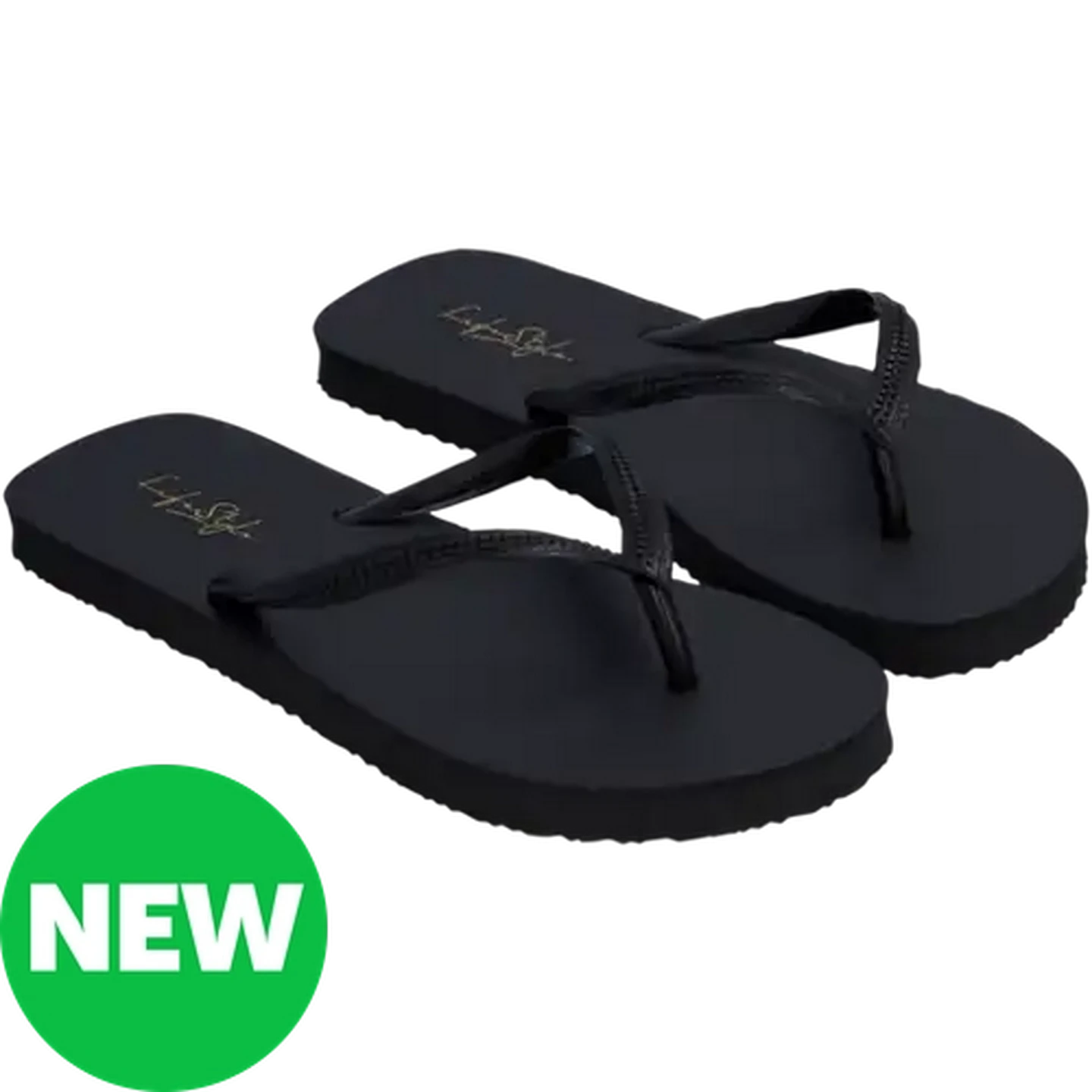 Image of LifeStyle Ladies Black Thong Sandal 7-8