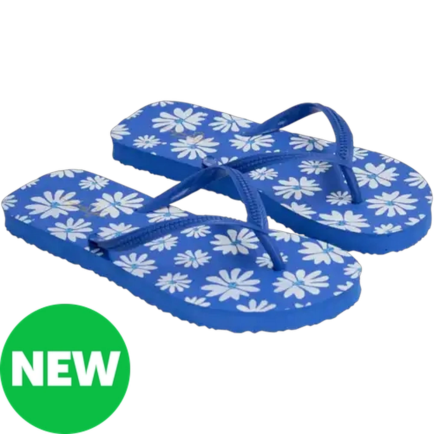 Image of LifeStyle Ladies Blue Flower Thong Sandal 7-8