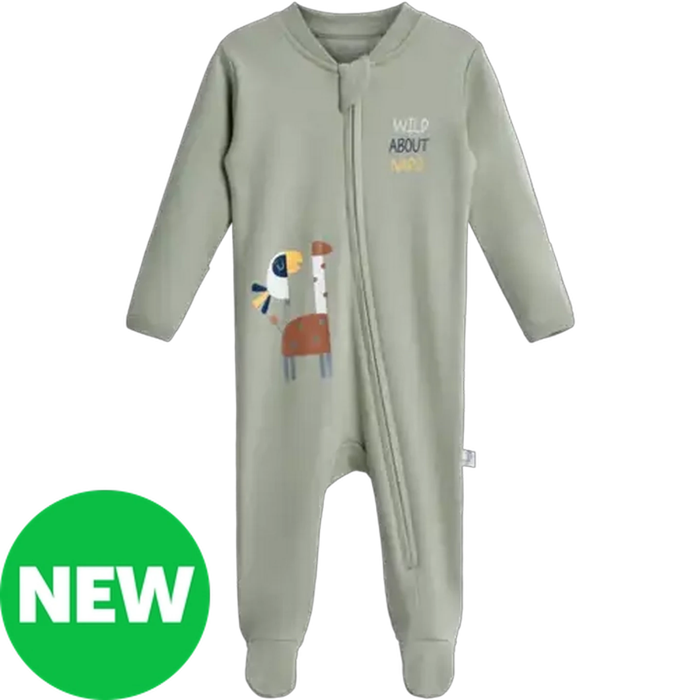 Image of Jolly Tots Green Basics Sleepsuit 6-12 Months 