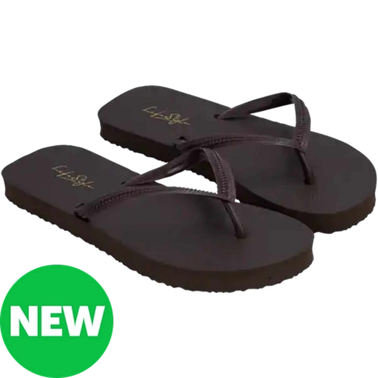 Image of LifeStyle Ladies Chocolate Thong Sandals 5-6