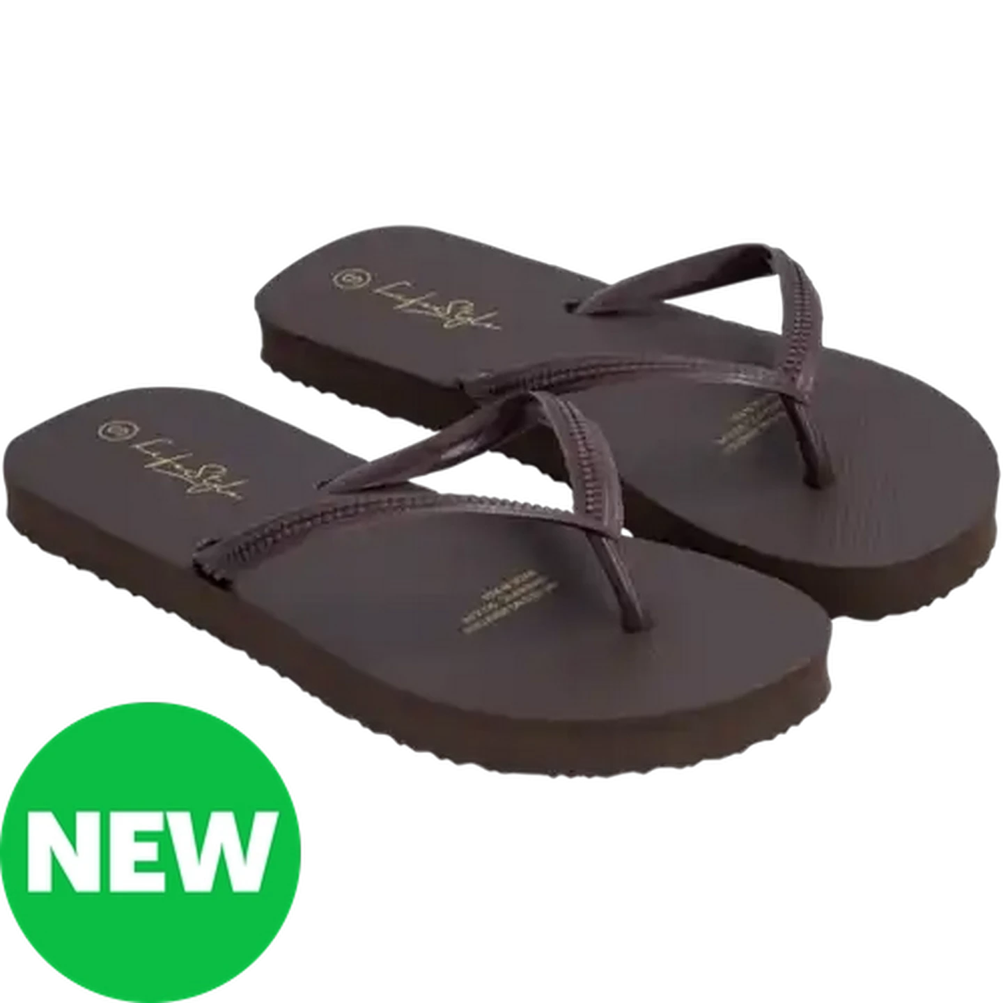 Image of LifeStyle Ladies Chocolate Thong Sandal 3-4