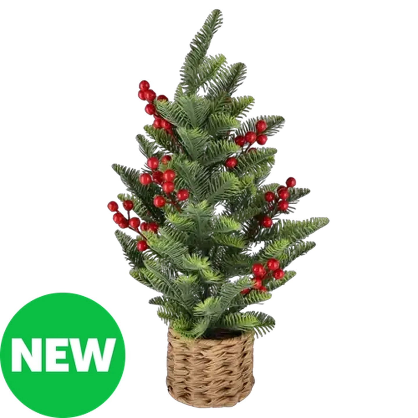 Image of Tabletop Potted Christmas Tree with Berries 50cm