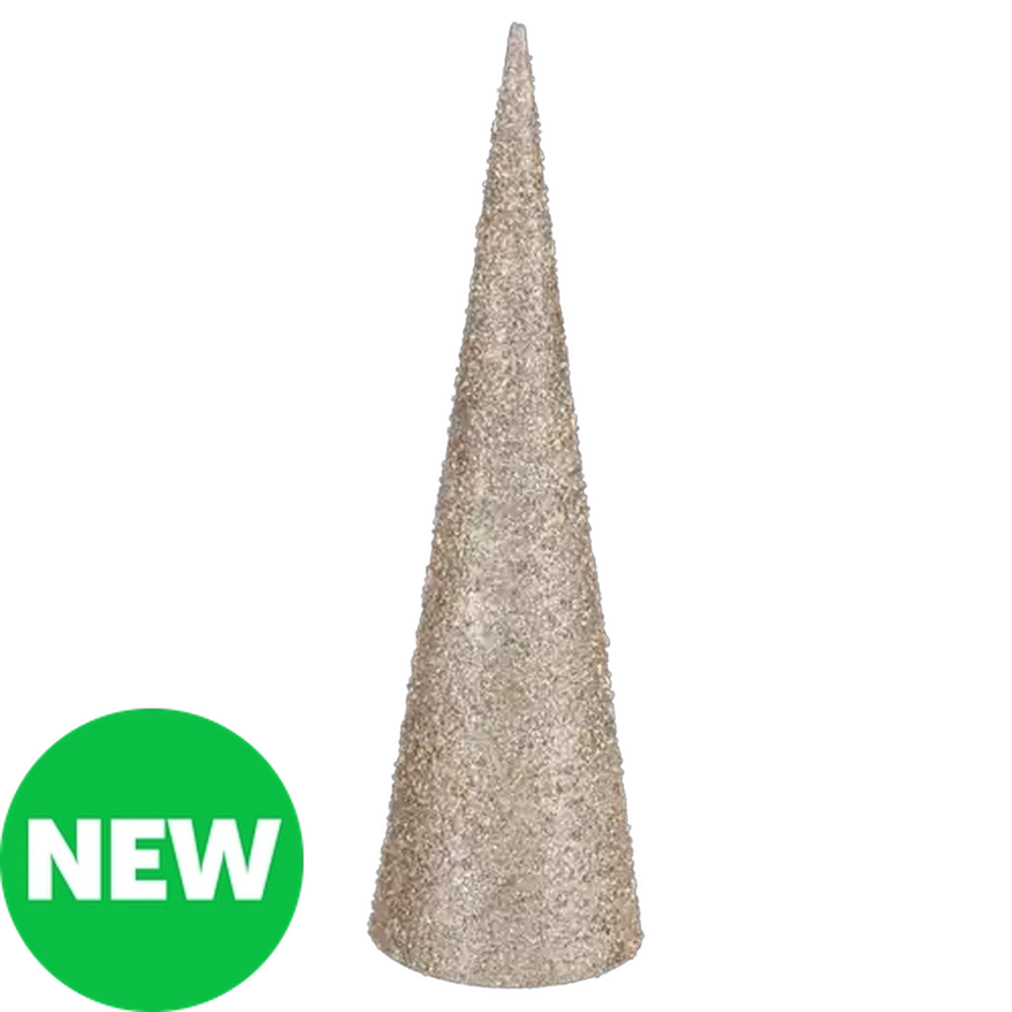 Image of Champagne Gold Glitter Cone Tabletop Christmas Tree Accessory 47cm