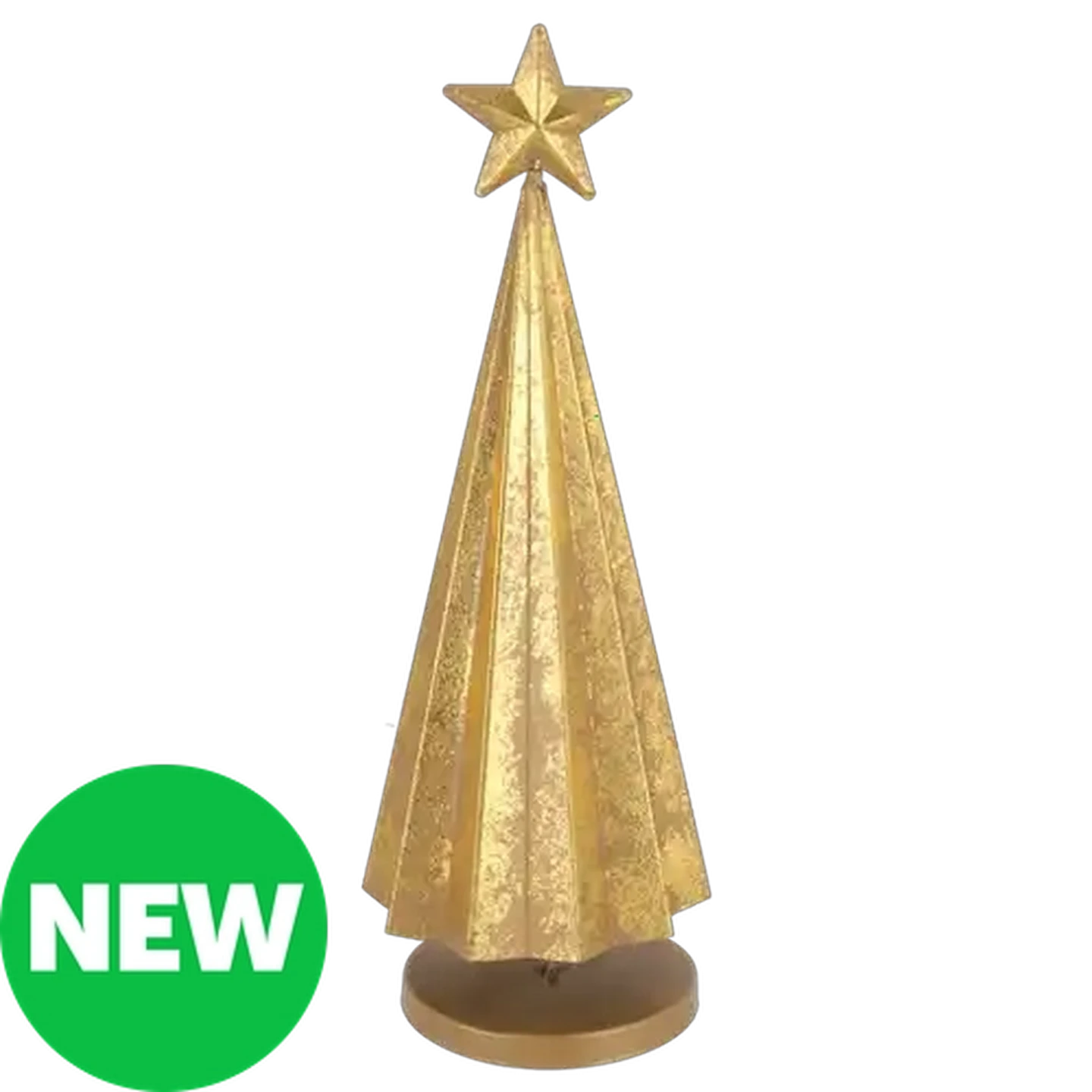 Image of Freestanding Metal Gold Tabletop Christmas Tree Decoration 32cm