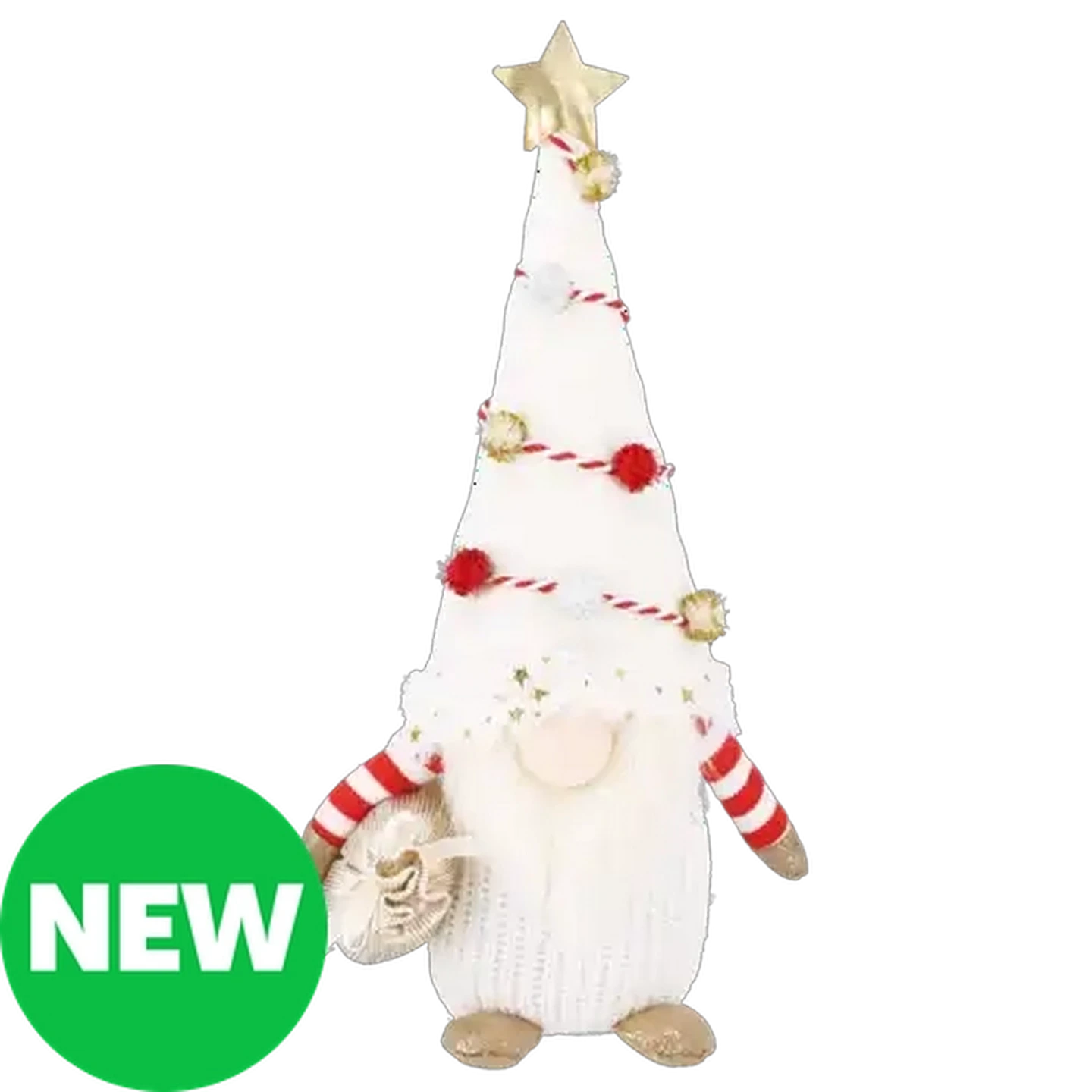 Image of Christmas Gold & Red Gnome Accessory 32cm