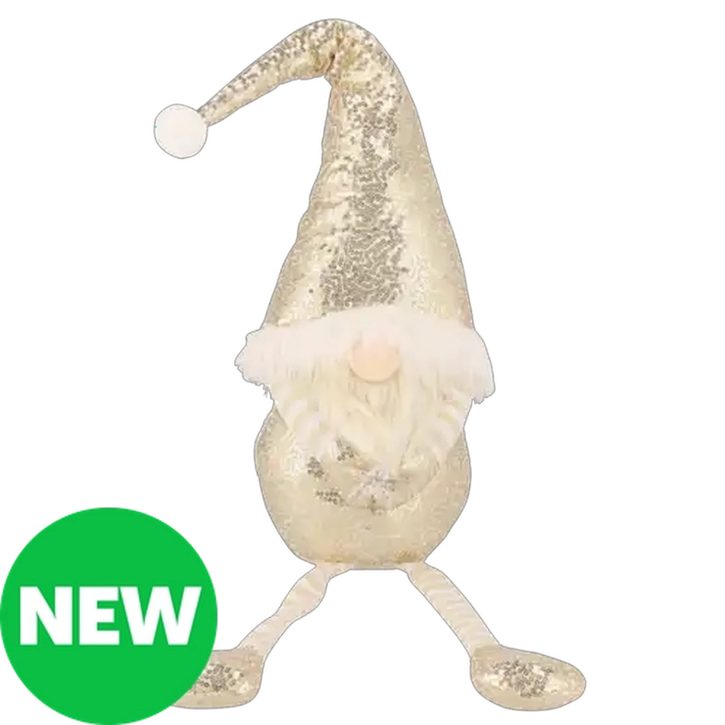 Image of Sitting Gold Christmas Gnome 82cm