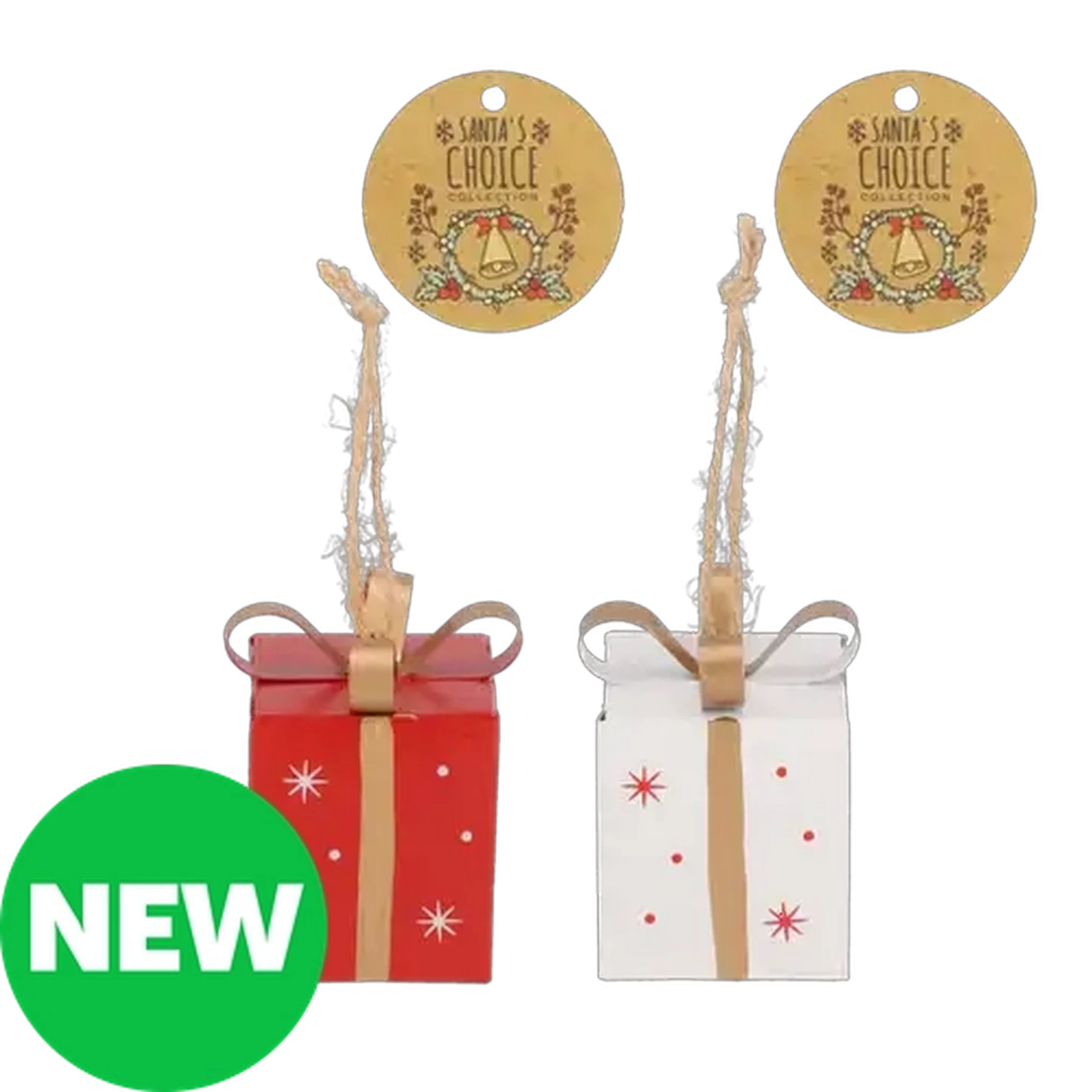Image of Santa's Choice Hanging Present Christmas Tree Decoration 7cm (Colour May Vary)