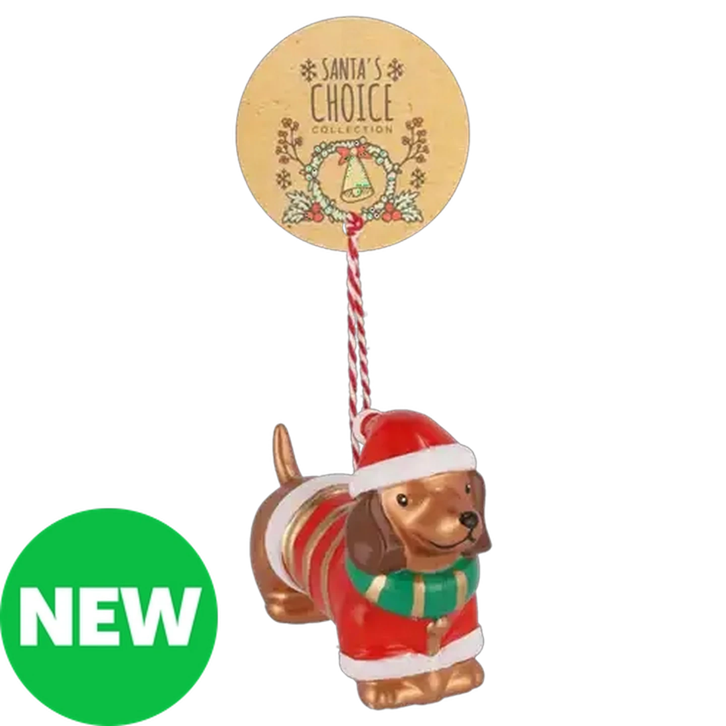 Image of Santa's Choice Hanging Dog Christmas Tree Decoration