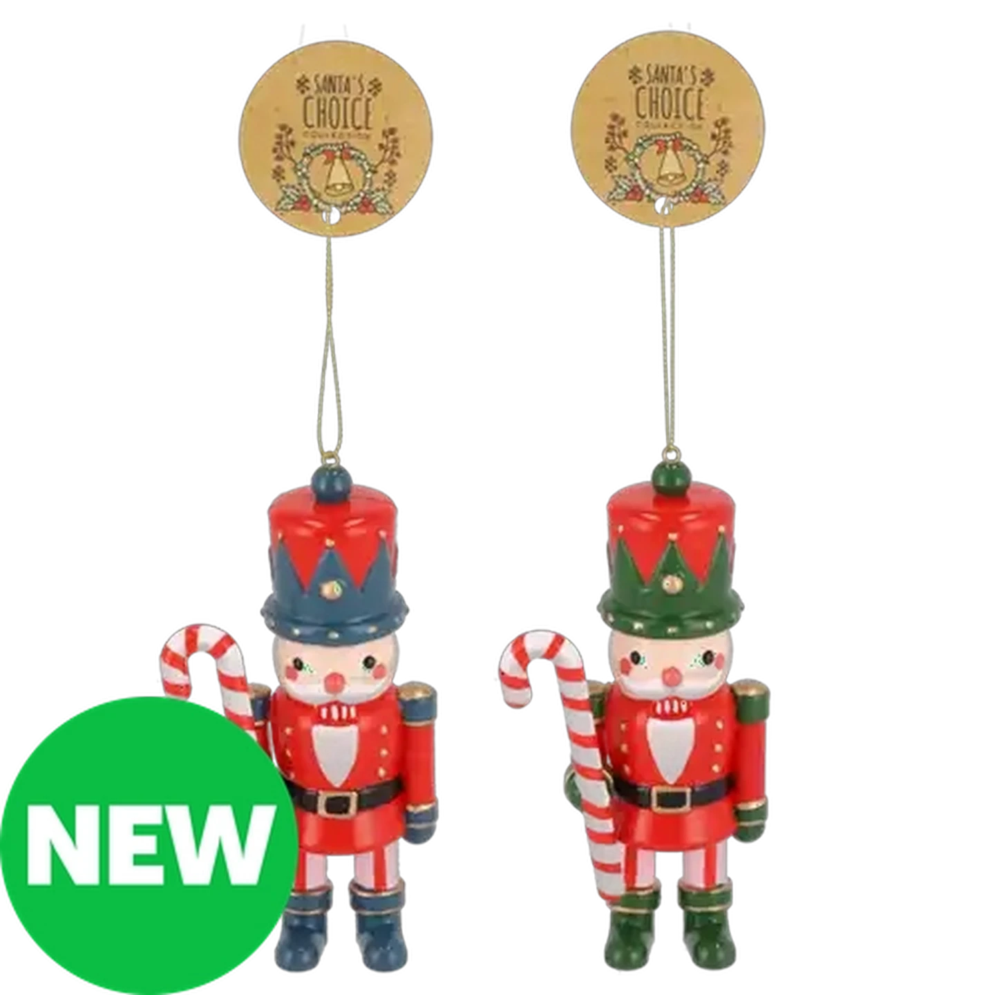 Image of Santa's Choice Green & Red Wooden Christmas Nutcracker (Colour May Vary)