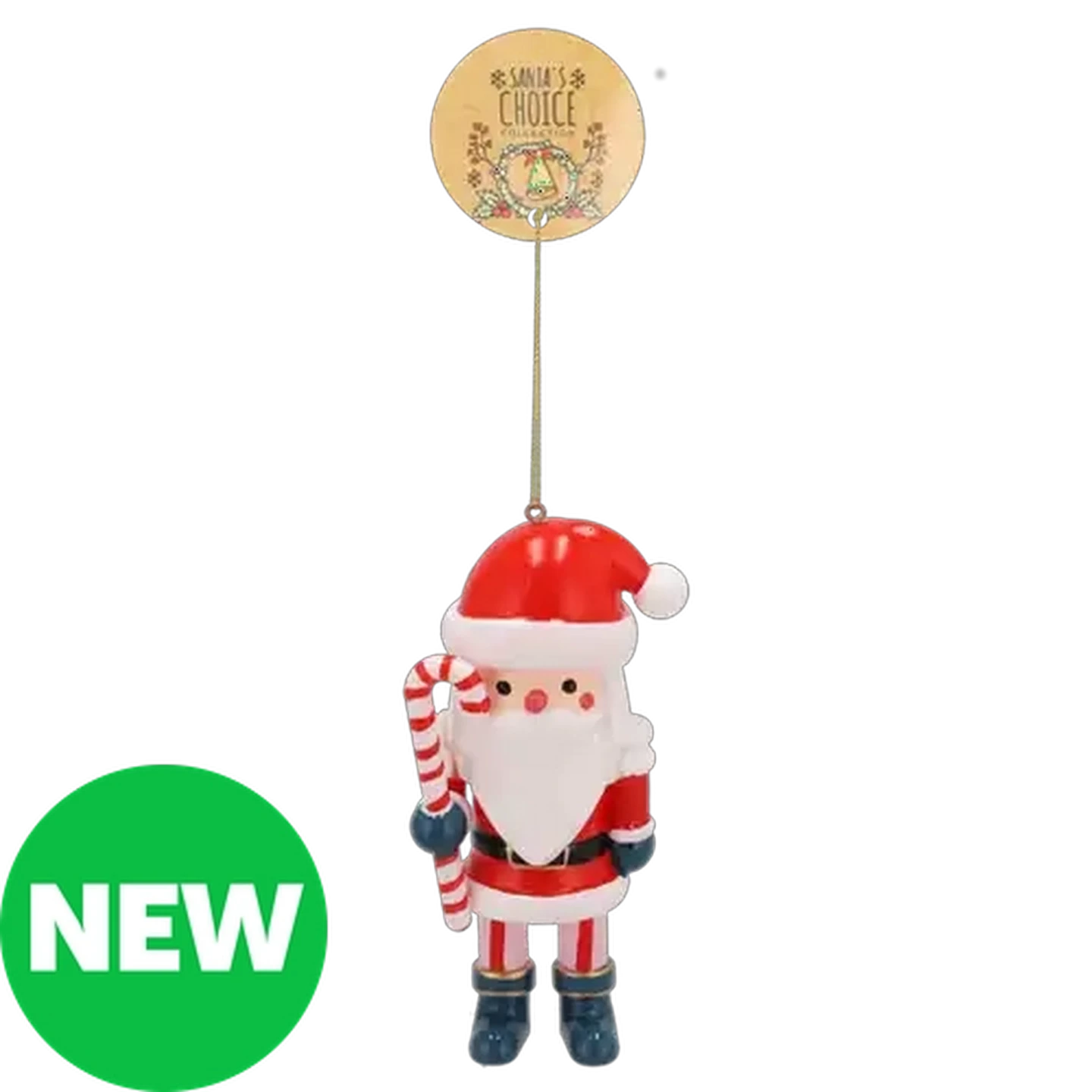 Image of Santa's Choice Santa with Christmas Candy Tree Decoration 15.5cm
