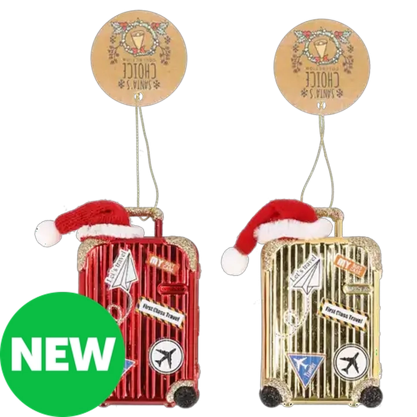 Image of Santa's Choice Hanging Holiday Suitcase Christmas Tree Decoration 11cm (Colour May Vary)