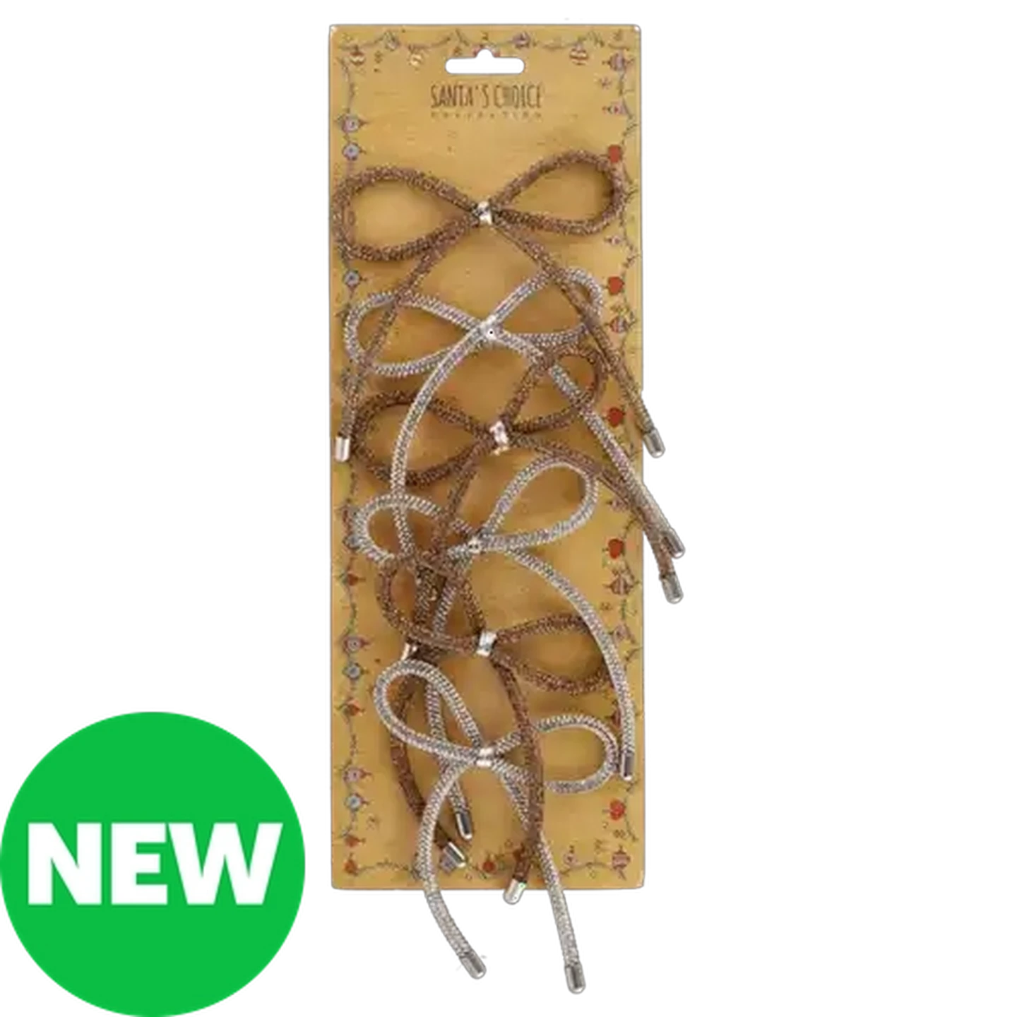 Image of Santa's Choice Diamond Bow Christmas Tree Decorations 6-Pack