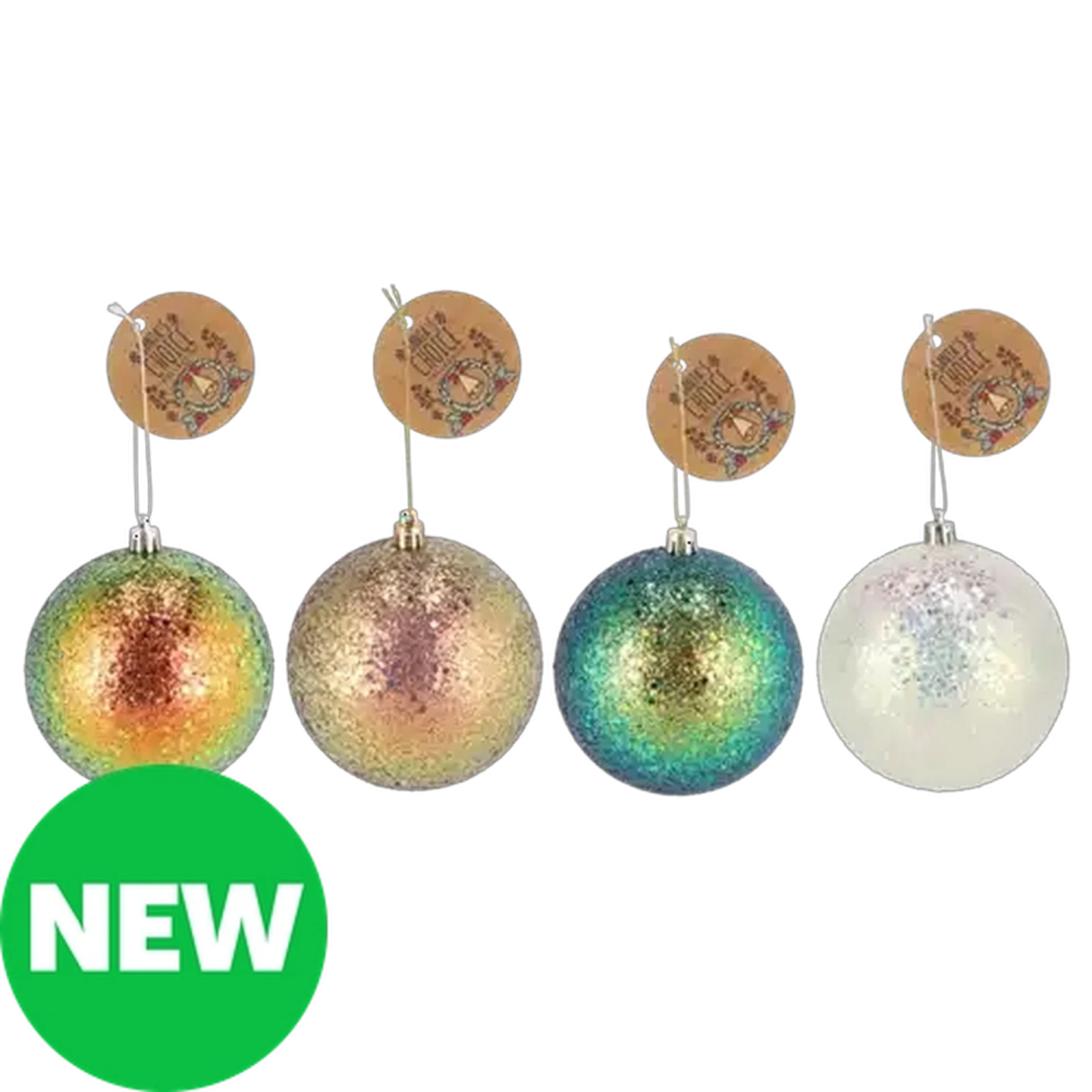 Image of Santa's Choice Ombre Glitter Christmas Bauble 90mm (Colour May Vary)