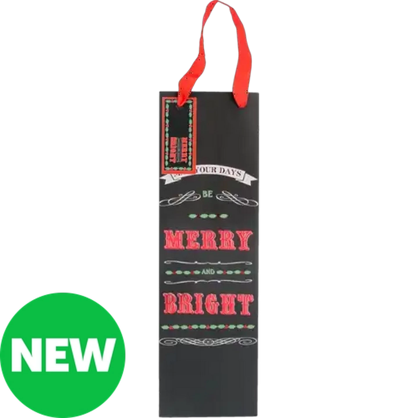 Image of Christmas Themed Bottle Gift Bag (Design May Vary)
