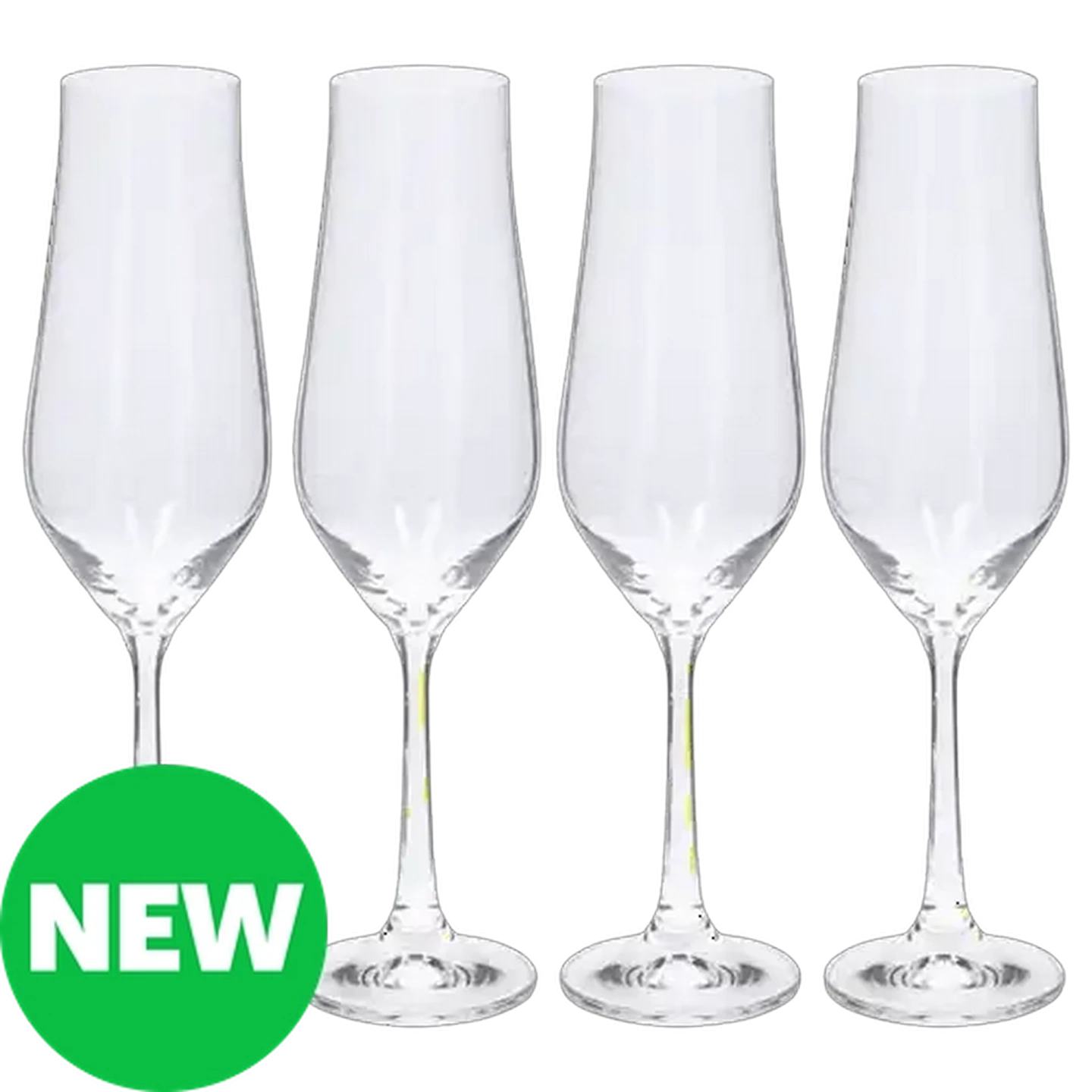 Image of Tulipa Bohemia Crystal Stemmed Flute Glasses 170ml 4-Pack