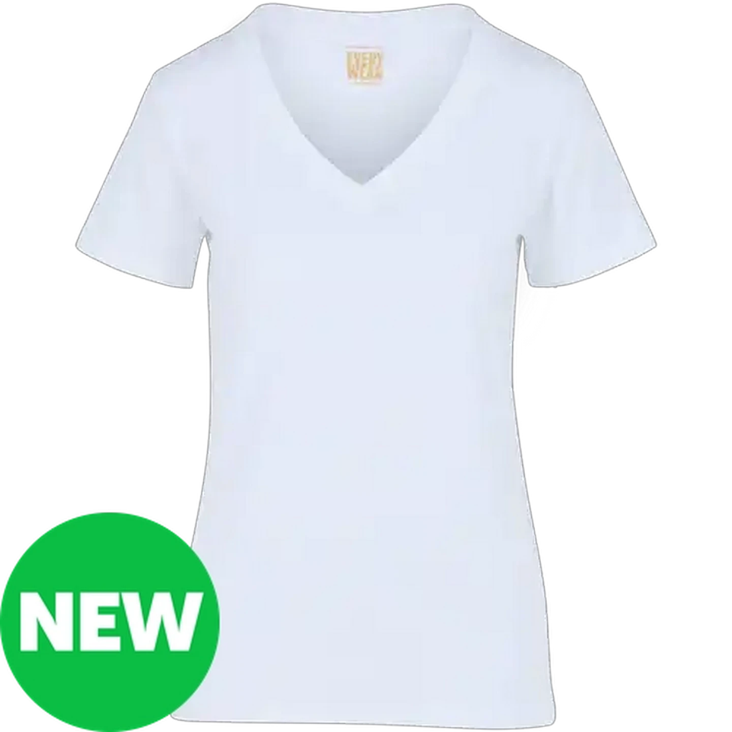 Image of Every Wear Ladies White V-Neck T-Shirt Large