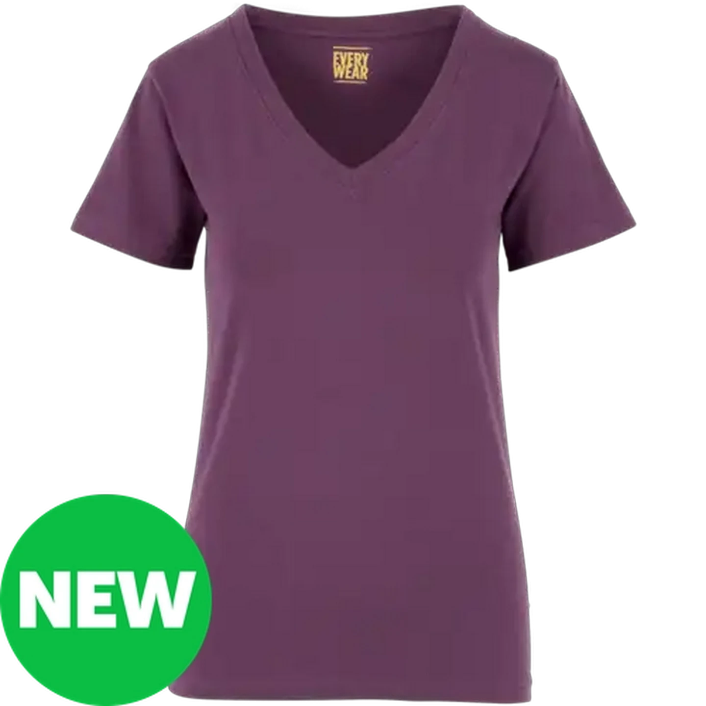 Image of Every Wear Ladies Dark Purple V-Neck T-Shirt Small