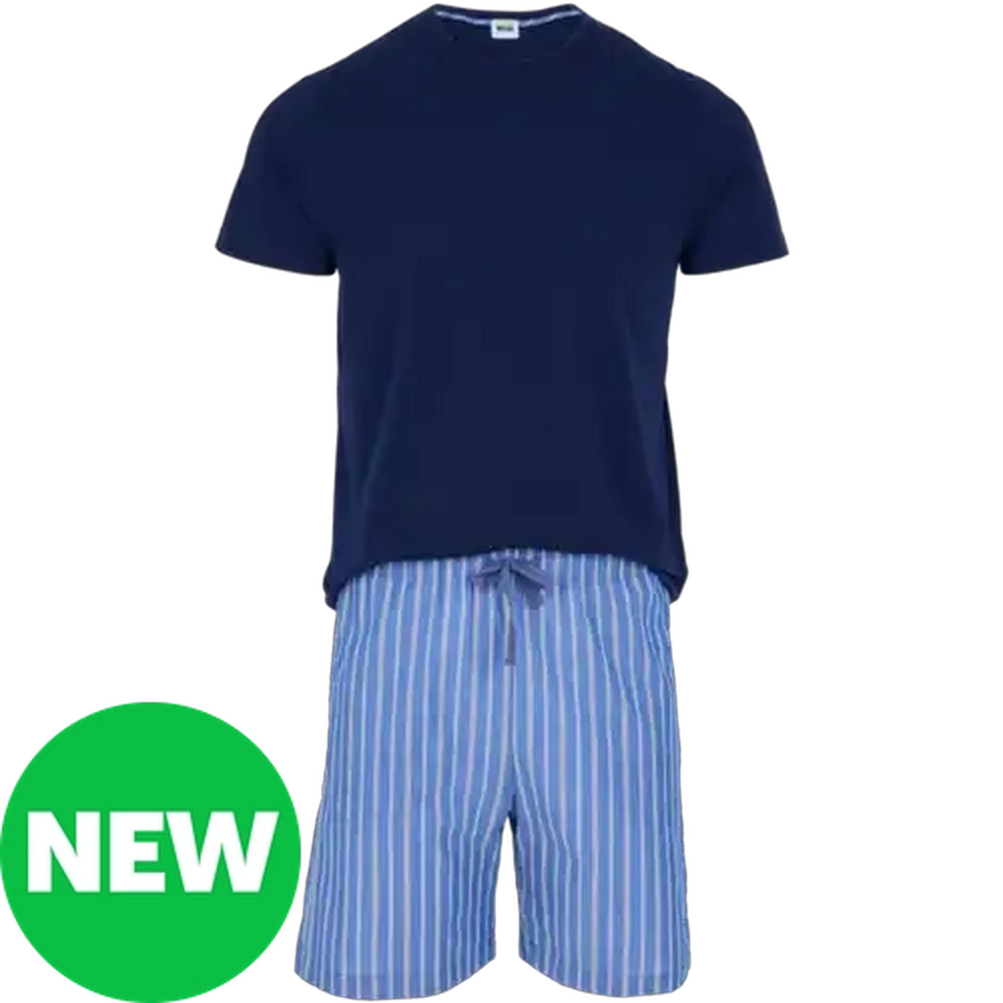 Image of Every Wear Mens Navy Top & Shorts Sleep Set Large