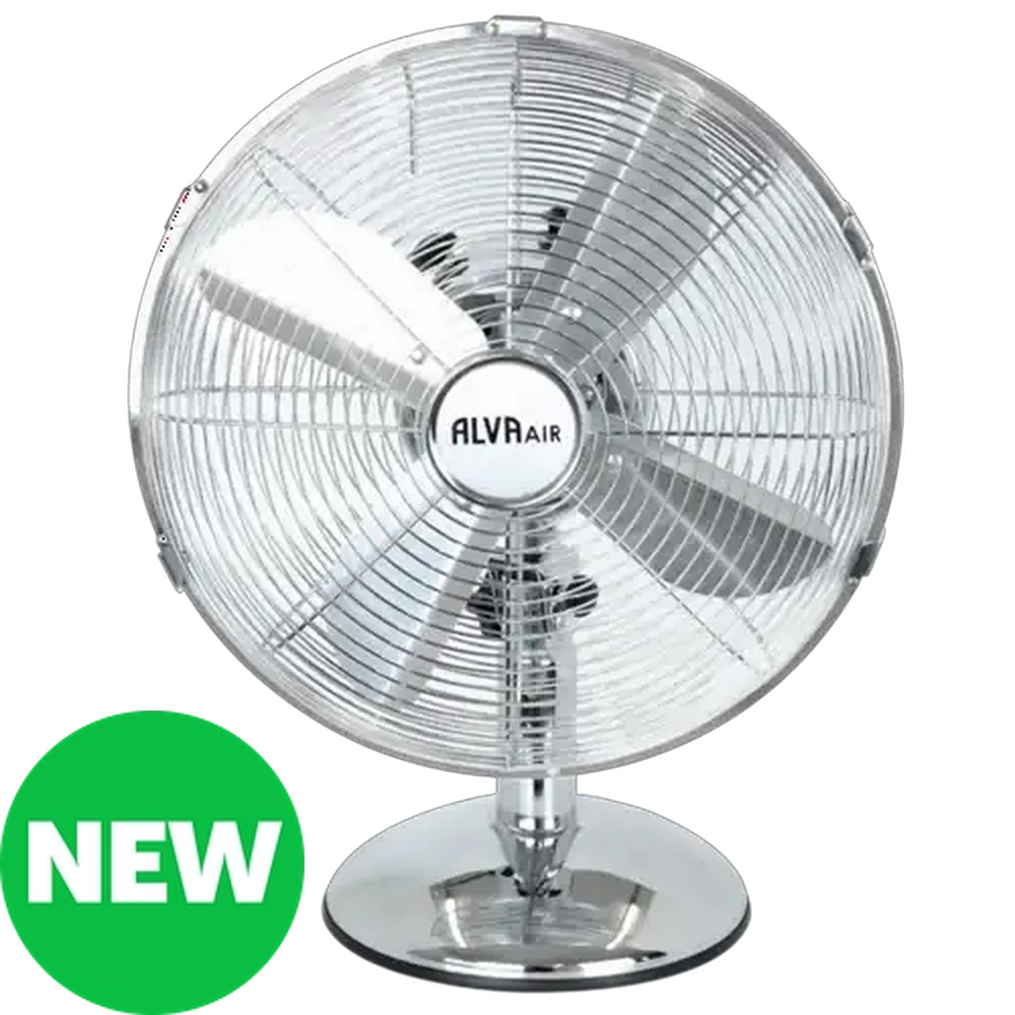Image of Alva Air Chrome Metal Desk Fan 35W (30cm)
