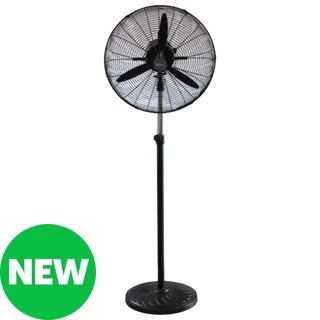 Alva Air Matte Black Industrial Pedestal Fan 90W (50cm)