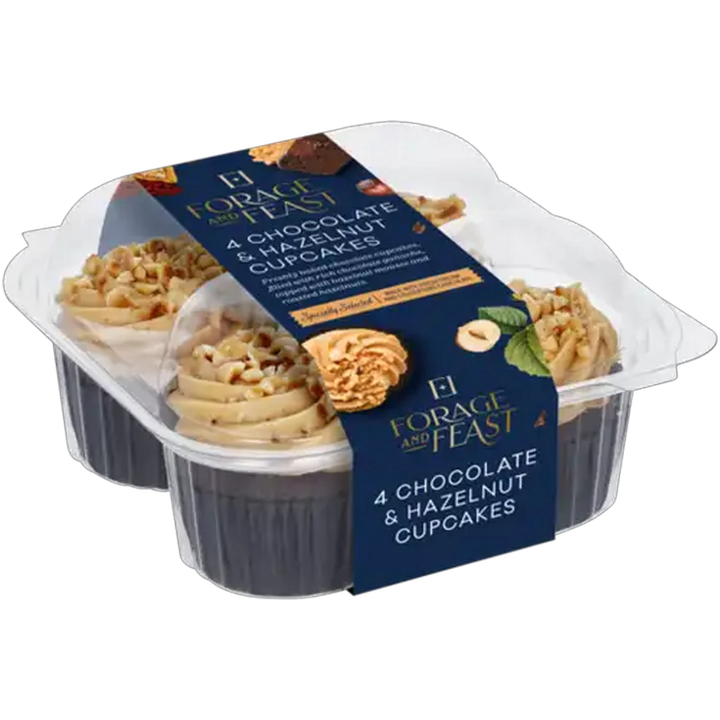 Image of Forage And Feast Luxury Hazelnut Cupcakes 4-Pack