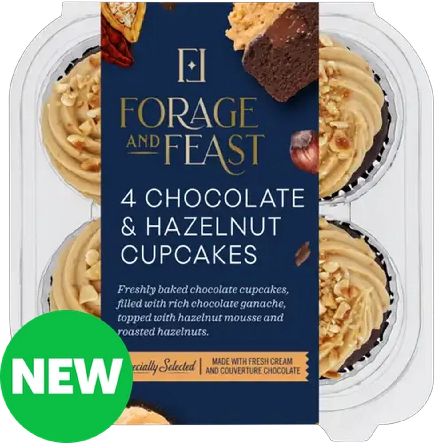 Image of Forage And Feast Luxury Hazelnut Cupcakes 4-Pack