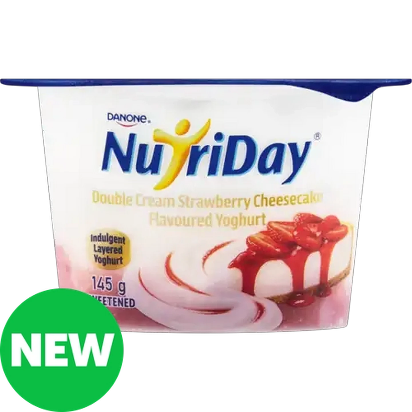 Image of Danone NutriDay Strawberry Cheesecake Flavoured Double Cream Yoghurt 145g 