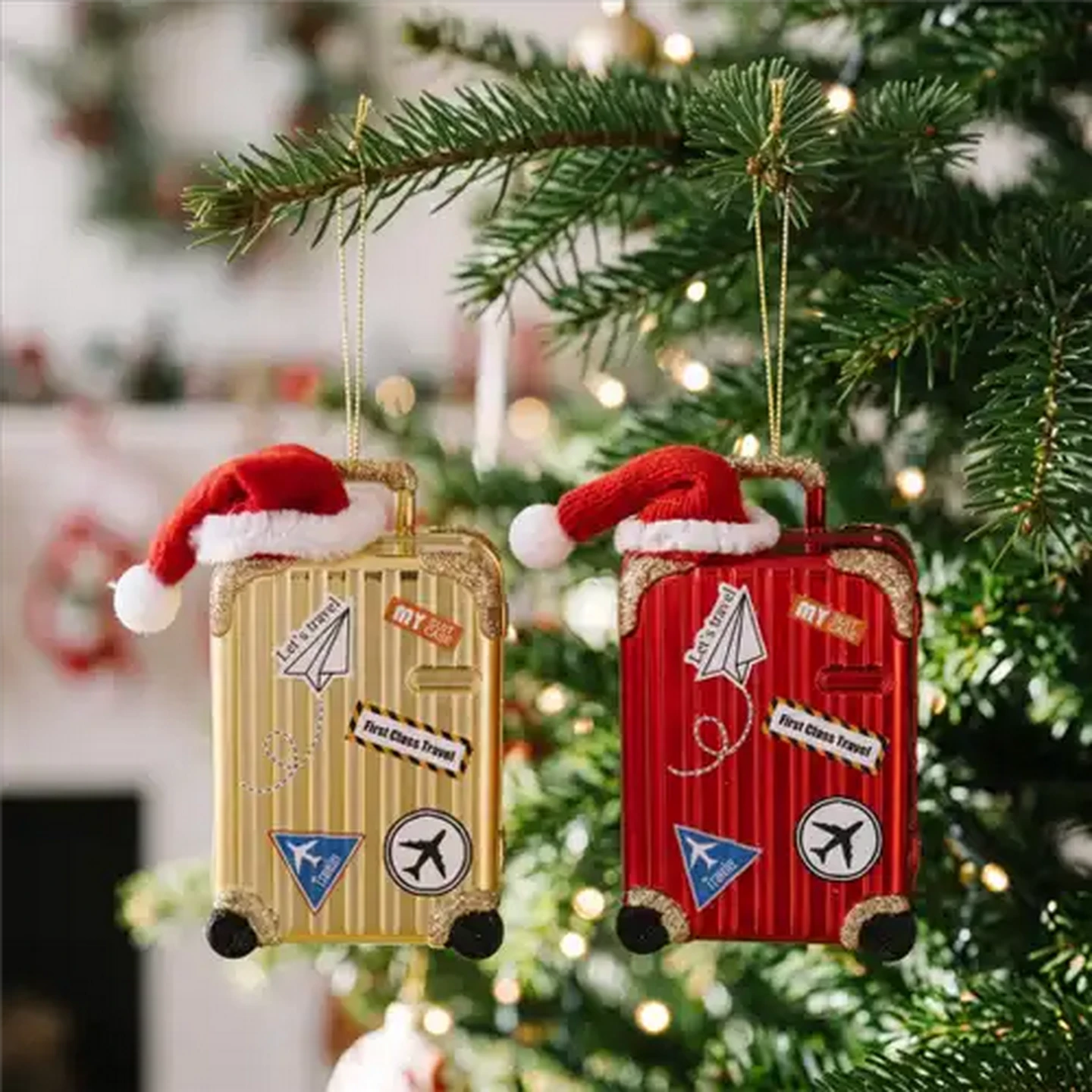 Image of Santa's Choice Hanging Holiday Suitcase Christmas Tree Decoration 11cm (Colour May Vary)