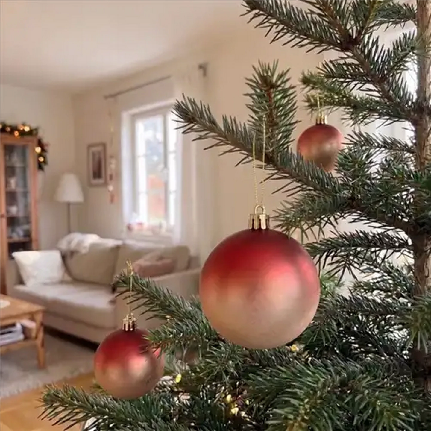 Image of Santa's Choice Red & Gold Ombre Christmas Baubles 80mm