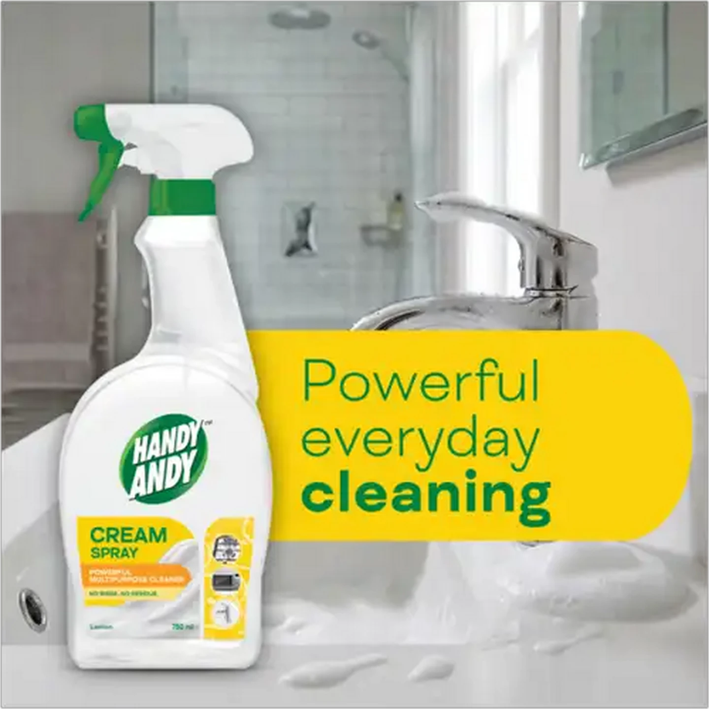 Image of Handy Andy Lemon Powerful Multipurpose Cleaner Cream Spray 750ml 