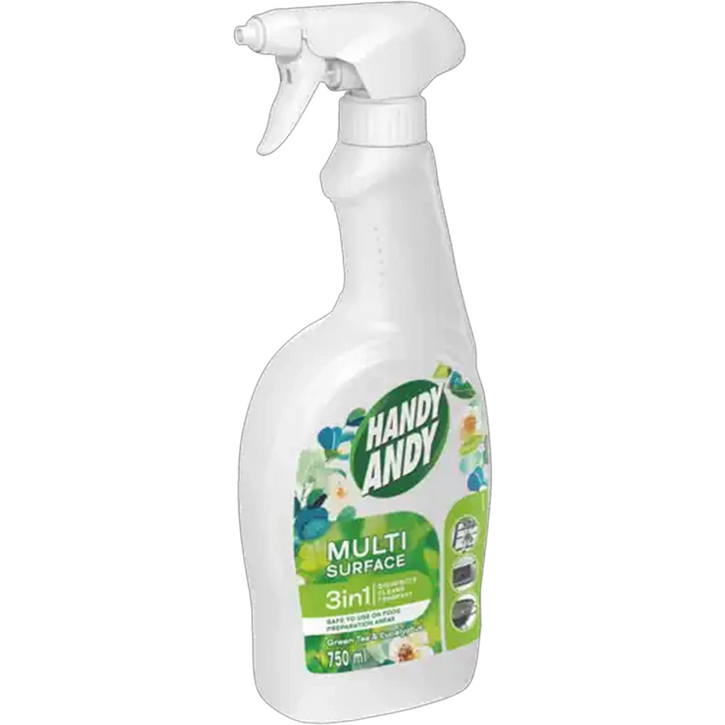 Image of Handy Andy Green Tea & Eucalyptus 3-in-1 Multi-Surface Cleaner Spray 750ml 