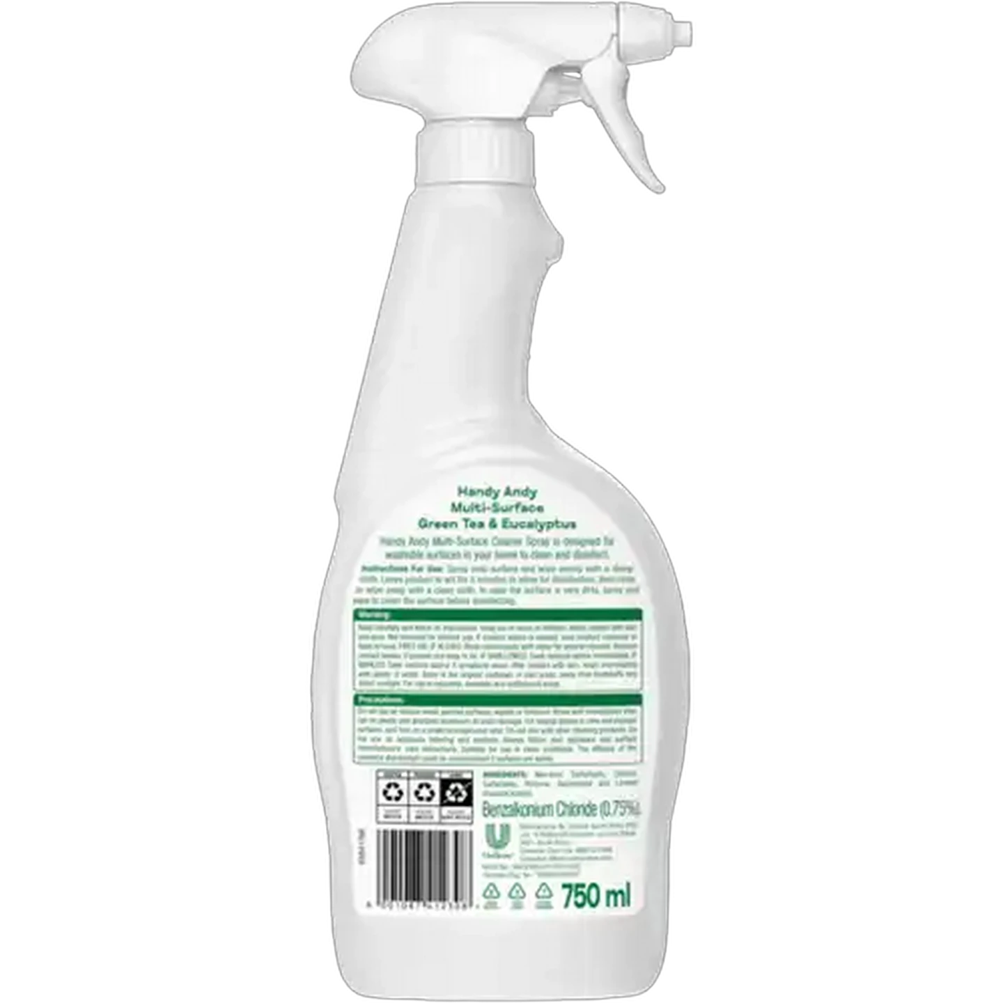 Image of Handy Andy Green Tea & Eucalyptus 3-in-1 Multi-Surface Cleaner Spray 750ml 